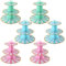JMIATRY 6 Pack Cardboard Cupcake Stand 3 Tier, Multicolor Cake Stand, Afternoon Tea Stands Cardboard, Round Dessert Tower for Afternoon Tea, Birthday Party, Wedding and Baby Shower