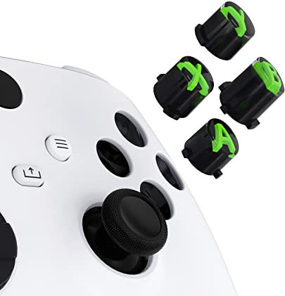 eXtremeRate Tasti ABXY Ricambio per Xbox Series X S Controller,Tricolore Pulsanti Frontali A B X Y per Xbox One S X/Elite V1/Elite Series 2 Controller-Verde&Nero
