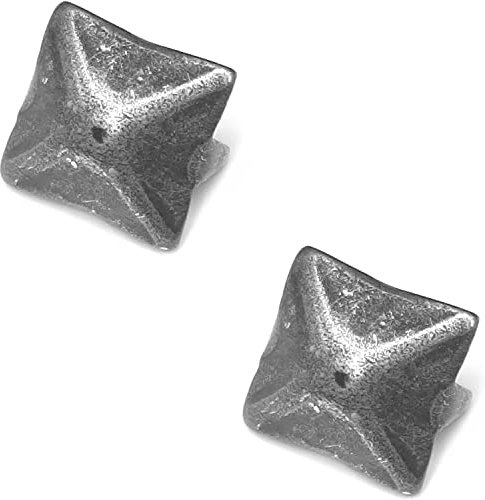 2x clou décoratif tête carré 2 pointes vintage acier fer aspect bronze ancien rustique meuble pointe (25x25mm)