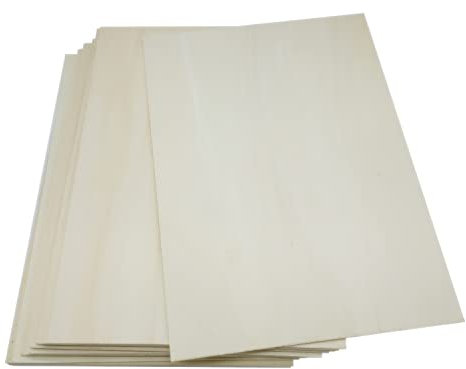 Sperrholzplatten Pappel 3 mm, mit FSC-Zertifizierung, Qualität B/BB, 15 Stück, A3 30 x 42 cm, für Modellbau, Handwerk, Bastelarbeiten.