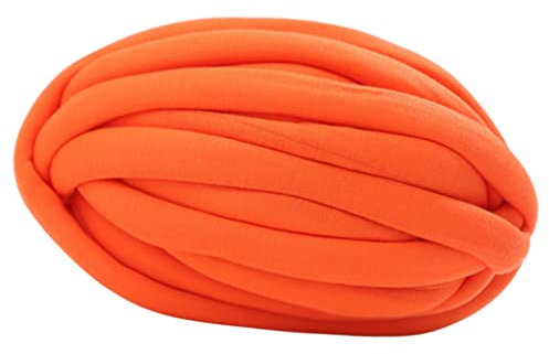 Amagogo Dickes, klobiges Garn, sperriges Riesen-Wollgarn, handgestricktes Garn, weiche Füllung zum Häkeln, Haustierbett, Überwurf, Decke, Orange Gelb