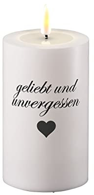 ReWu LED Grabkerze Deluxe Homeart Trauerkerze Indoor und Outdoor Wasserdicht IP 44- (Geliebt und unvergessen)