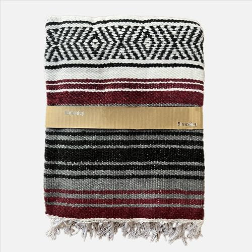 Kiuwxduy Mexikanische Manuell Strickdecke Decke,Sofa üBerwurf Meditations Yogamatte,Boho Outdoor Camping Picknickdecke Festival Blanket(Rot)