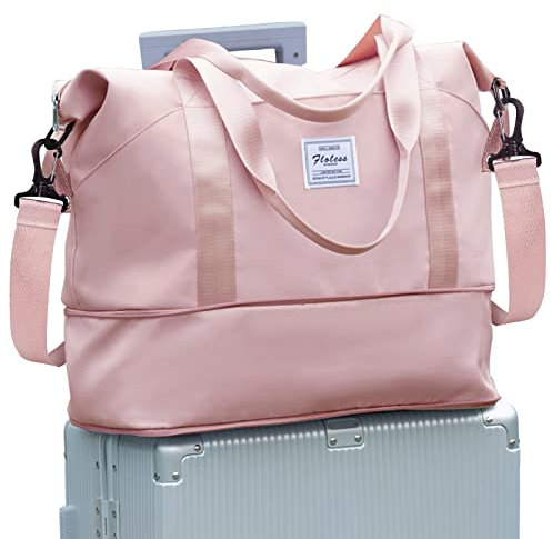 Reisetasche Damen Sporttasche 40x20x25 Ryanair Handgepäck Tasche Weekender Bag Schwimmtasche Wasserdicht Travel Bag Duffle Bag Fitnesstasche Trainingstasche Frauen für Reise Gym,D3-Rosa