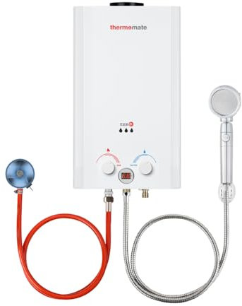 ThermoMate ZERO10 10L Gas Water Heater, Instant Outdoor Water Heater, Tankless Propane Gas Boiler, Use for Camping Showers, Horses Washing, RV Trip,Mobile Home Vacation