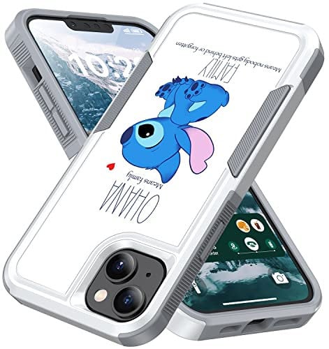 Candykisscase Ohana Means Family Schutzhülle für iPhone 15 Plus, stoßdämpfend, hartes PC und inneres Silikon, Hybrid-Hybrid-Schutzhülle für Apple iPhone 15 Plus