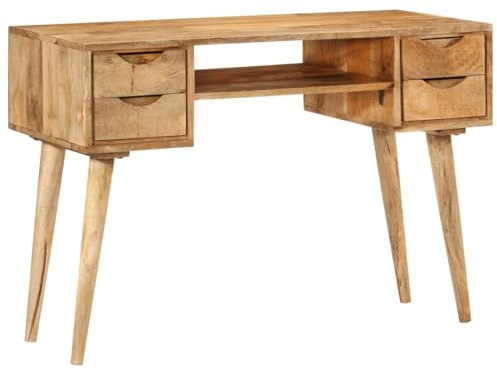 vidaXL Schreibtisch mit Schubladen 110x47x76 cm Massivholz Mango