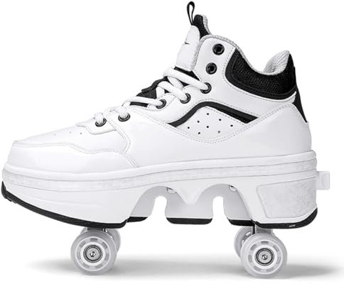 Shoes with Wheels, 2-in-1 Multifunctional 4-Wheel Shoes with Roller Skates, Deformation Shoes for Men, Women and Children,38