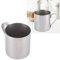 Gigicial 304 Edelstahl, Kleiner Kleiner Camping-Bierbecher, 400 Ml, Kleine Expressos-Kaffeetasse Mit Griff, Espresso-Zubehör Für Espressomaschinen(silbrig)
