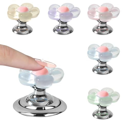 Voyyphixa 5 Stück Toiletten Wassertank Drucktasten, Toilettenspülknopf Hilfe Toilettenknopf, Toilet Pressenspüler für Toilettenspül Knopf Dekoration Knöpfe Schrankknäufe Schubladenknöpfe (Blume)