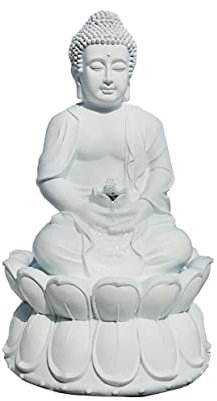WANSLO Buddha Statue 85CM/33inch Outdoor Garden Meditation Buddha Statue Sakyamuni Buddha Statue Solar Energy Ornament With Fountain Buddha Statue Indoor