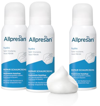 Allpresan Repair Schaum-Creme - hydro - Zur Pflege sehr trockener und rauer Hände - 100 ml (3er Pack)