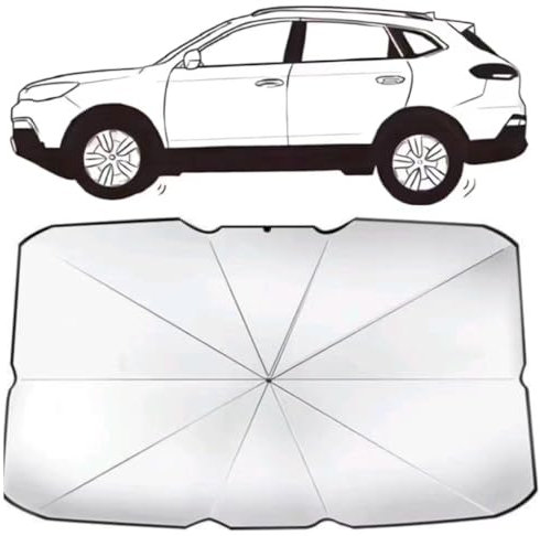 Coche Parasol Delantero para Ford Focus,Titanio Plata Coche Resiste a los Rayos UV Parasol Parasol Delantero Coche Sombrilla Aislamiento Térmico Accesorios para Coche