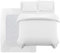 Oxford Homeware Double Duvet Set White Brushed Microfiber 4 Piece Double Bedding Set with Fitted Sheet and Pillowcases Soft Breathable Duvet Cover Sets