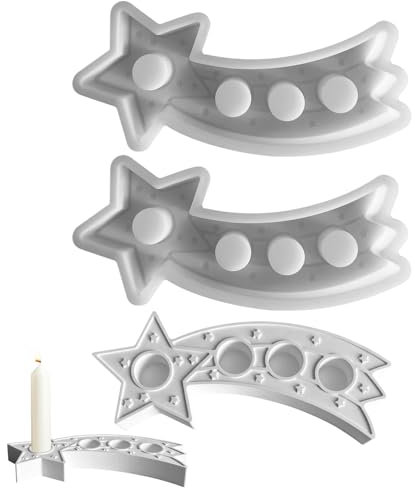 Silikonformen Gießformen Weihnachten, 2 Stück Silikonform Weihnachten Silikonform Stern 4 Löcher Sockel Silikonform Kerzenhalter Gießformen Silikon Gießform Stern Gips Zum Gießen Giessformen Silikon
