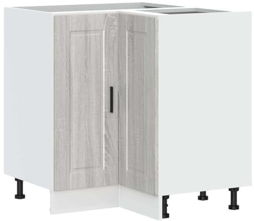 vidaXL Küchen-Eckunterschrank Porto Grau Sonoma Holzwerkstoff, Eckunterschrank, Küchenschrank, Küchen-Eckunterschrank, Eckunterschrank für Küche