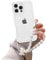 EYZUTAK Case for iPhone 15 Pro, Clear Cute Ribbon Bowknot Aesthetic Phone Case with Charm Bracelet Chain Raised Camera Protection Stylish Soft Durable TPU Protective Cover for Women Girls - White