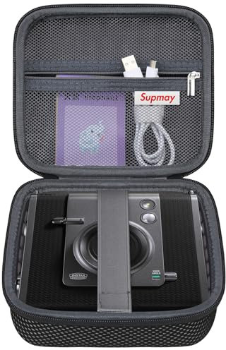 Supmay Harter Fall für DYMO LetraTag 200B-Beschriftungsgerät mit Bluetooth | kompakter Etikettendrucker, Tasche mit Reißverschluss Mesh Tasche für Etikettenbänder, Batterien, Ladekabel, schwarz