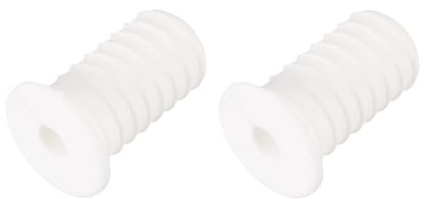 sourcing map 2Pcs Wall Grommets for Cables, 3/4(19mm) Silicone Cable Wall Bushing Feed Through Cable Routing Kit with 7mm Hole Accessories Pass Through for Ethernet, White with Thread