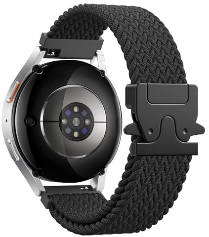Astorgos Correa Trenzada para Samsung Galaxy Watch 7 6 5 4 FE 40mm 44mm/Watch 6 4 Classic 43mm 47mm 42mm 46mm/5 Pro 45mm/3 41mm/Active 2, 20mm Pulsera Deportiva de Nylon Elástico para Hombre Mujer, NE