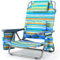 LIFERUN Chaise de Plage Pliable avec Fonction Sac à Dos, Portable Chaise Pliante avec Fonction allongée pour Sable, Dossier Haut, accoudoir, Coussin Lombaire, Appui-tête (1, Vert, 110x65x65 cm)
