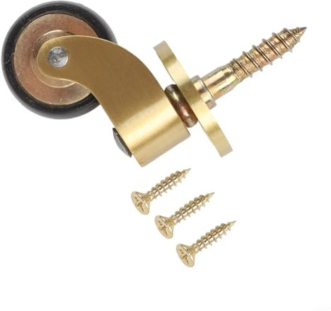 Messing-Möbelrollen mit leisem Bea360-Grad-Drehgelenk, robuste Metallräder für Sofa, Tischständer, Ersatzrollen mit Befestigungsschrauben (T4926)