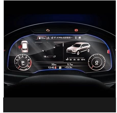 Auto GPS Displayschutzfolie Für Q7 Für Q 7 2016-2019 Radio GPS LCD Armaturenbrett Displayschutzfolie Autonavigation Displayschutzfolie Aus Gehärtetem Glas Aufkleber Navigation Schutzfolie(For instrume