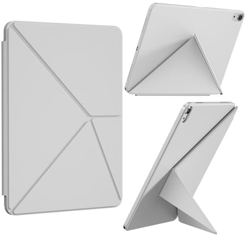 ZOYU Neue Magnetische Hülle für iPad (A16) 11. / 10. Generation 2025/2022, 10,9 Zoll, Hoch-/Querformat, Magnetische Folio-Hülle mit Multi-Winkel-Halterung, Auto Wake/Sleep, Grau