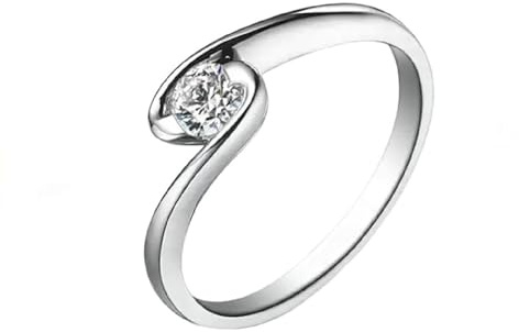 Wycian Damen Ring Diamant Eheringe Weissgold 14 Karat mit 0,2 CT Rundem Diamanten Größe 56 (17.8) Massiv, Nicht Plattiert Aktualisierung 3.0 für Schwester Danksagung Schmuck