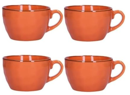Rose TULIPANI Concerto Breakfast Cups, Set of 4, 420ml Each (Orange)