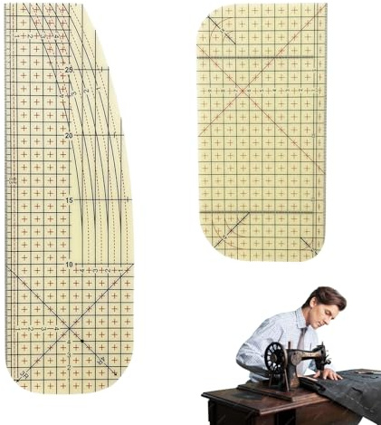 2Stück Bügellineal Hitzebeständig,Schneiderlineal,Schneiderhandwerk Hot Ironing Ruler,Heißbügellineal Universal,Heißes Lineal,Hitzebeständiges Lineal,Handmaß Nähen Zubehör für Aufbügeln,Basteln,Messen