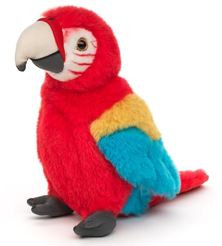 Uni-Toys - Papagei rot - 20 cm (Höhe) - Plüsch-Vogel, Ara - Plüschtier, Kuscheltier
