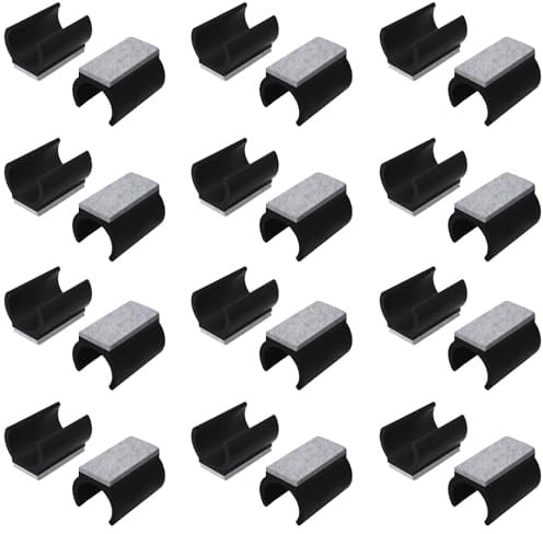 24 Stück Stuhlgleiter Freischwinger mit Filz,Filzgleiter für Schwingstühle Möbelgleiter,Möbelgleiter Klemmschalengleiter mit geräuschdämpfender Filzgleitfläche,Bodenschutz,Reduziert Geräusche,16mm