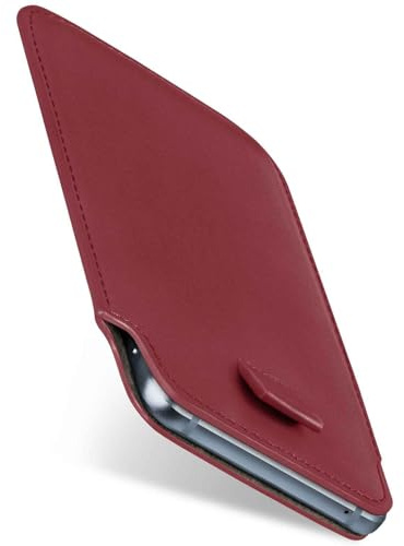 moex Slide Case für Google Pixel 10 Pro Handytasche zum Einstecken Ultra dünn, Einsteckhülle Holster Hülle PU Leder, Sleeve Etui Handyhülle mit 360 Grad Komplettschutz, Rot
