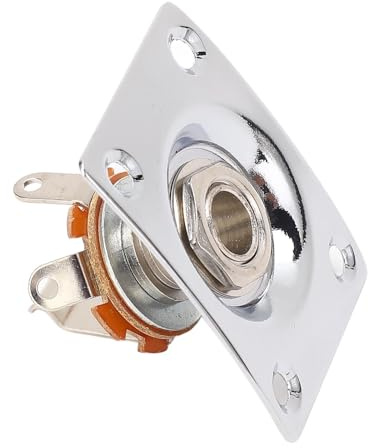 Generic Guitar Output Jack Plate Durable Metal Electric Guitar Socket Plate for Telecaster, Easy To Install for Home Practice & Performances (Chrome)