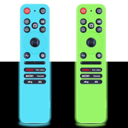RYQIF Funda de Silicona para LG MR25GA Magic Remote (Serie OLED 2025 C5 B5 G5 M5), antigolpes y Antideslizante, Carcasa Protectora con Agarre para Mando a Distancia LG Smart TV (azul y verde)