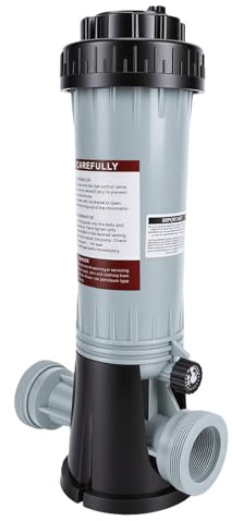HELEVIA Automatischer Chlorinator-Dosierer aus Kunststoff mit Durchflussregelung für Innen- und Außenschwimmbäder Sowie Whirlpools