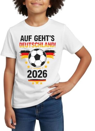 Auf Geht's Deutschland 2026 Fußball Fan Kinder T-Shirt