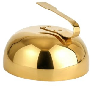 KiBcsLic Grillglocke Edelstahl Schmelzglocke Poliert Abdeckhaube mit Griff für Plancha, Pfanne, Gold