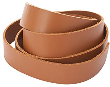 Lederband, Lederriemen Flach 20 x 2 mm. Hellbraun 1 Meter