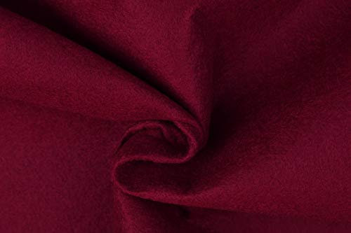 Filz Bastelfilz Meterware, 2 mm, 90 cm breit, Waschbar, 0,25 m, Polyesterfilz Waschbar (Bordeauxrot)