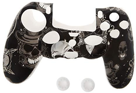 JERKKY Gamepad Cover Silikonhülle Schutzhülle + 2 Griffkappen für PS4 - Schutz während des Spielens auf der Konsole, Verbessern des Griffs