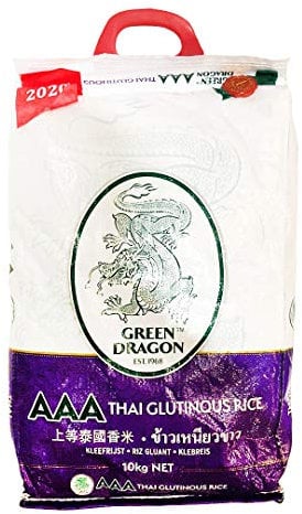 Green Dragon Thai Sticky Rice Rice 10KG Premium Rice Glutinous AAA White Rice Chinese Ingredients Chinese Asian Cooking 10KG