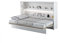 Schrankbett LENART Wandklappbett 120x200 BED CONCEPT Gästebett Horizontal Weiß Hochglanz