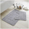 GC GAVENO CAVAILIA Badematte, wasserabsorbierend und schnell trocknend, mit Rutschfester Unterseite, maschinenwaschbar, silberfarben, 50 x 80 cm, 50 x 40 cm, 2 Stück