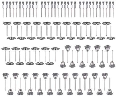 99 Pcs Wire Brushes Set, Mixiflor Steel Wire Wheels Pen Brushes Set Kit Accessories for Dremel Rotary Tool