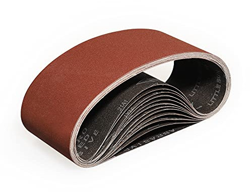 Sruhrak Bandes Abrasifs 100x610 mm-12 Pièces de 240 Grain Bande Ponceuse pour Ponçage et Polissage avec Ponceuse à Bande