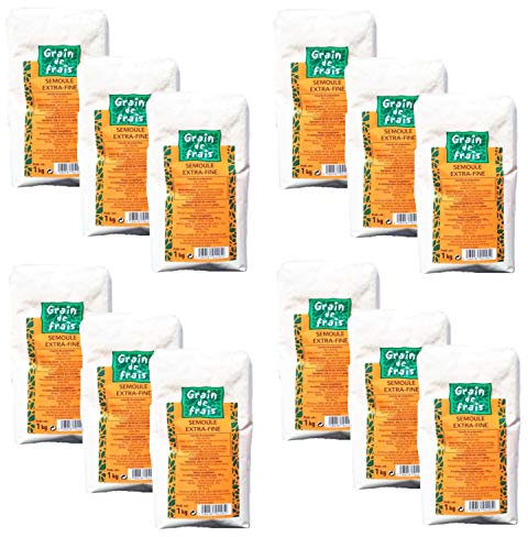 Lot 12x Semoule extra fine - Grain de Frais - paquet 1kg
