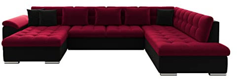 Mirjan24 Eckcouch Ecksofa Niko Bis, Design Sofa Couch mit Schlaffunktion und Bettkasten U-Sofa Farbauswahl Wohnlandschaft vom Hersteller (Ecksofa Links, Kronos 07 + Kronos 02 + Kronos 07)