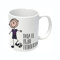 LINFORMAL tazas originales para regalar deportes | taza futbol | taza de cerámica de 350ml de capacil pasión futbolera (FUTBOLISTA AZUL Y ROJO)